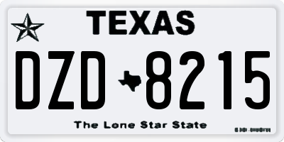 TX license plate DZD8215