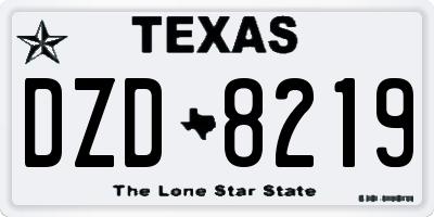 TX license plate DZD8219