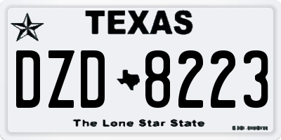 TX license plate DZD8223