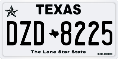 TX license plate DZD8225