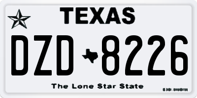 TX license plate DZD8226