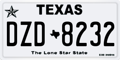 TX license plate DZD8232