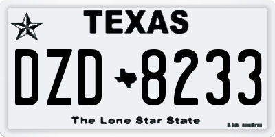 TX license plate DZD8233