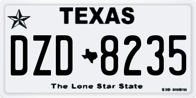 TX license plate DZD8235