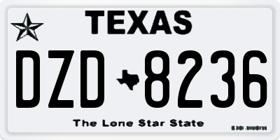 TX license plate DZD8236