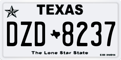 TX license plate DZD8237