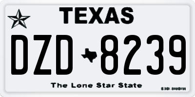 TX license plate DZD8239