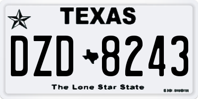 TX license plate DZD8243