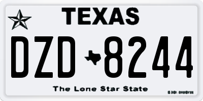 TX license plate DZD8244