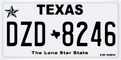 TX license plate DZD8246