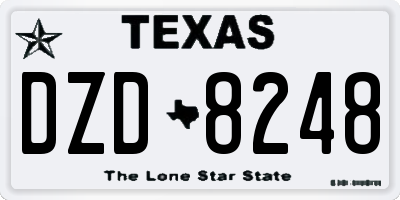 TX license plate DZD8248