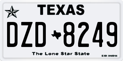 TX license plate DZD8249