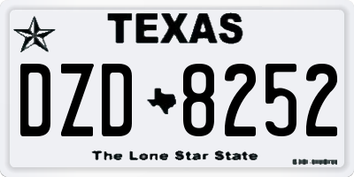 TX license plate DZD8252