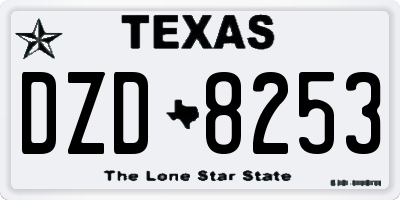 TX license plate DZD8253
