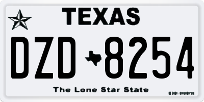 TX license plate DZD8254