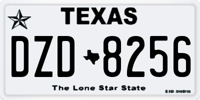 TX license plate DZD8256