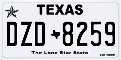 TX license plate DZD8259