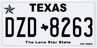 TX license plate DZD8263