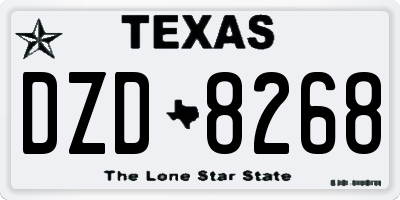 TX license plate DZD8268