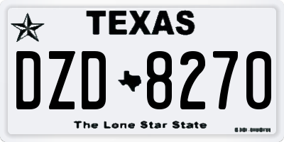 TX license plate DZD8270