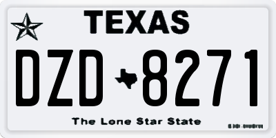 TX license plate DZD8271