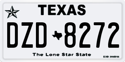 TX license plate DZD8272