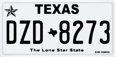 TX license plate DZD8273