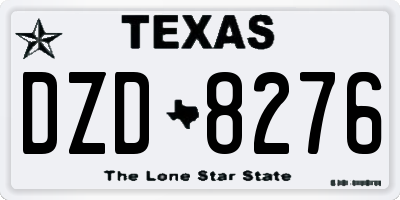 TX license plate DZD8276