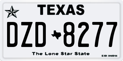 TX license plate DZD8277