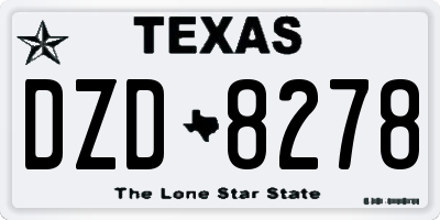 TX license plate DZD8278