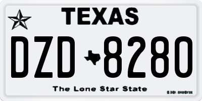 TX license plate DZD8280
