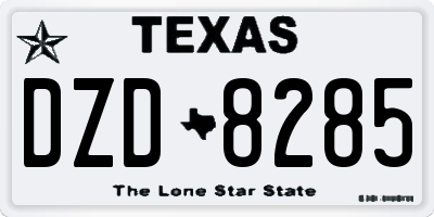 TX license plate DZD8285