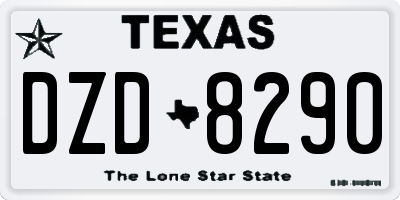 TX license plate DZD8290