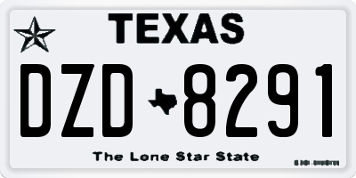TX license plate DZD8291