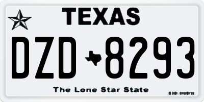 TX license plate DZD8293