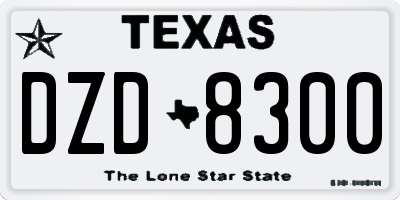 TX license plate DZD8300
