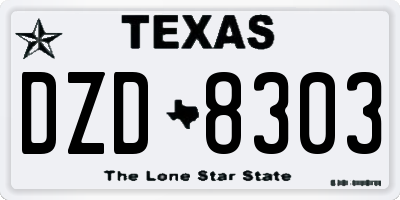 TX license plate DZD8303