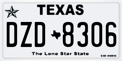 TX license plate DZD8306