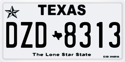 TX license plate DZD8313