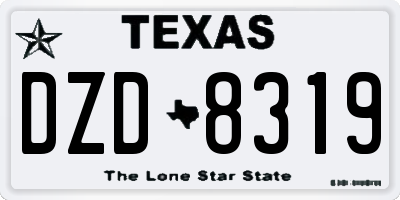 TX license plate DZD8319