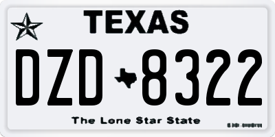 TX license plate DZD8322