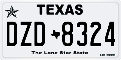 TX license plate DZD8324