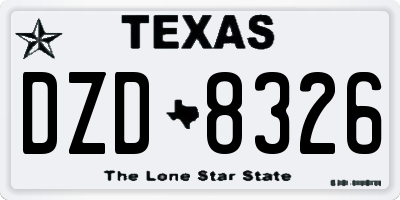 TX license plate DZD8326