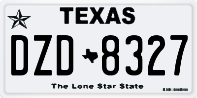 TX license plate DZD8327