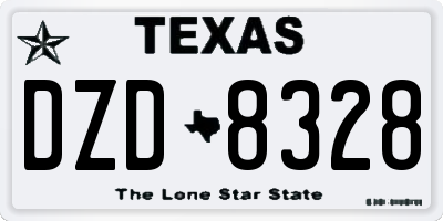 TX license plate DZD8328