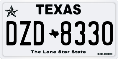 TX license plate DZD8330