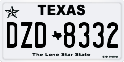 TX license plate DZD8332