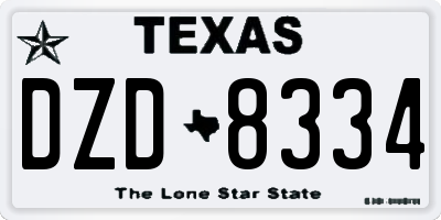 TX license plate DZD8334