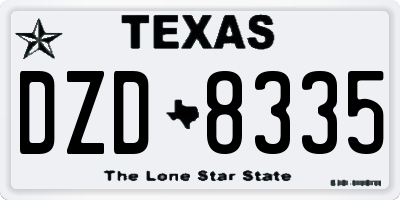 TX license plate DZD8335