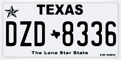 TX license plate DZD8336
